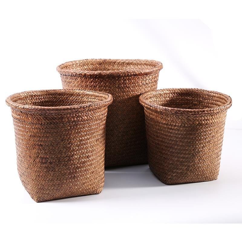 PACAS set of three plant baskets, PACA 1 set, coffee brown