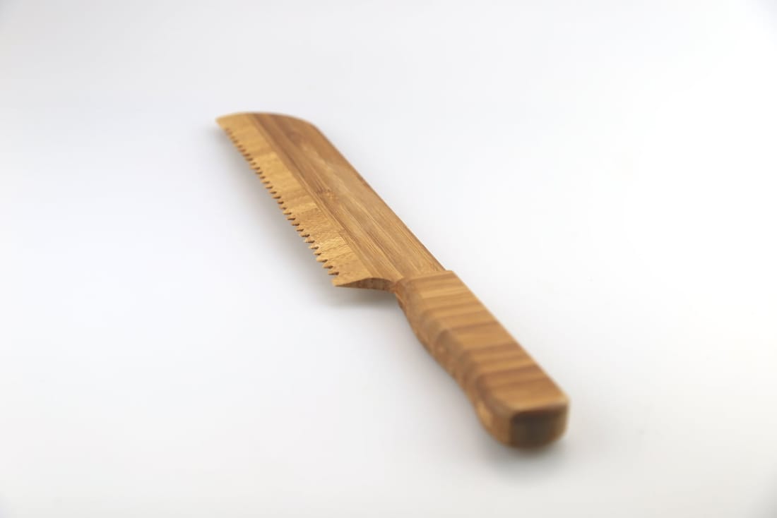Set of 2 bamboo knives for pizza and cakes, view 2