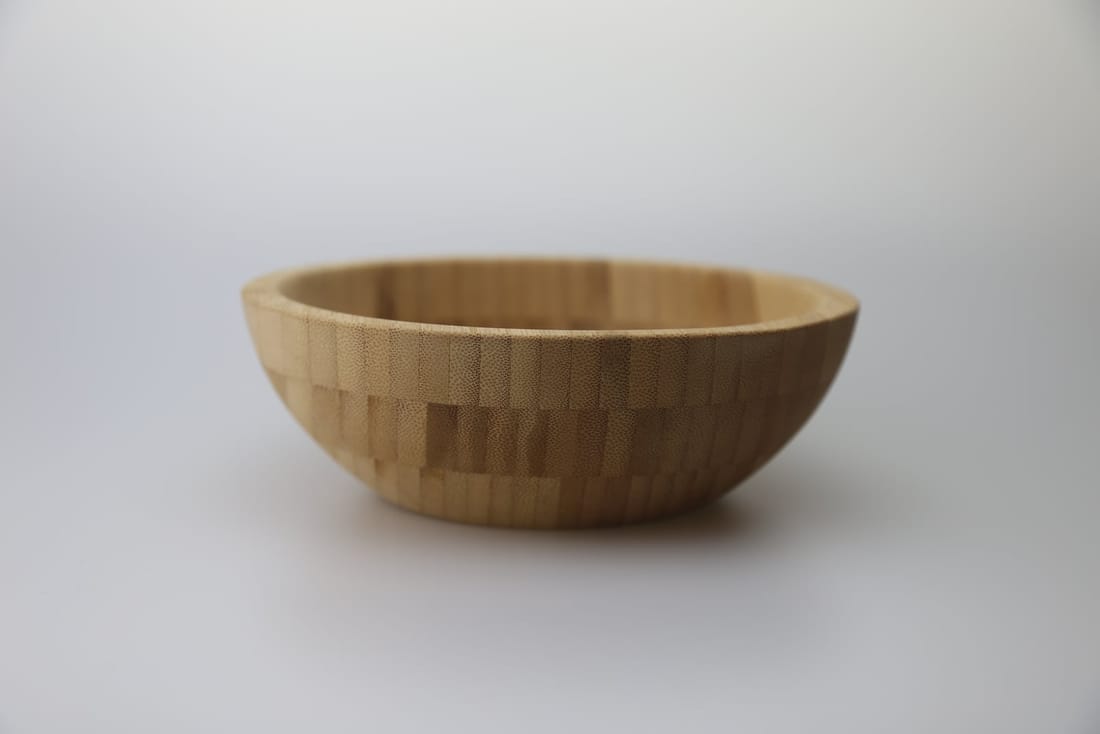 Bamboo bowl and plate, view 2