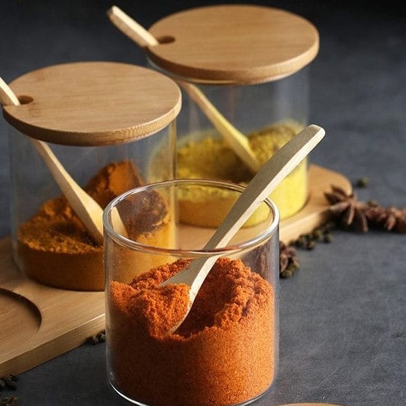 GÓNDOLA set of glass spice jars