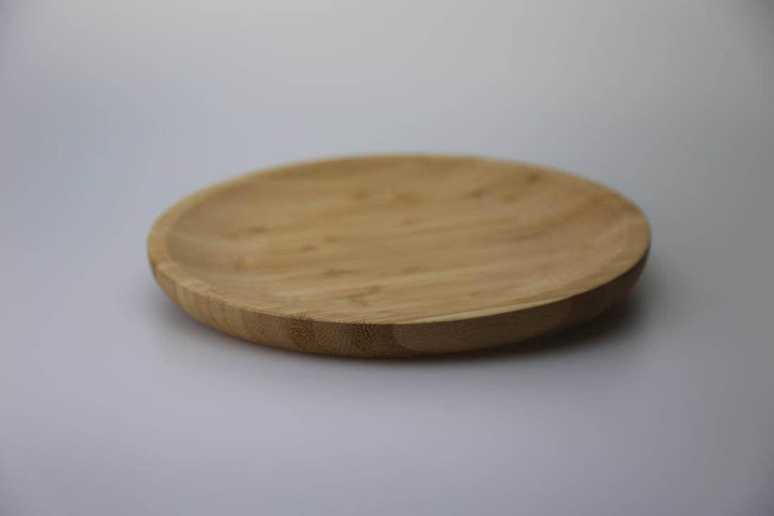Bamboo bowl and plate, view 3