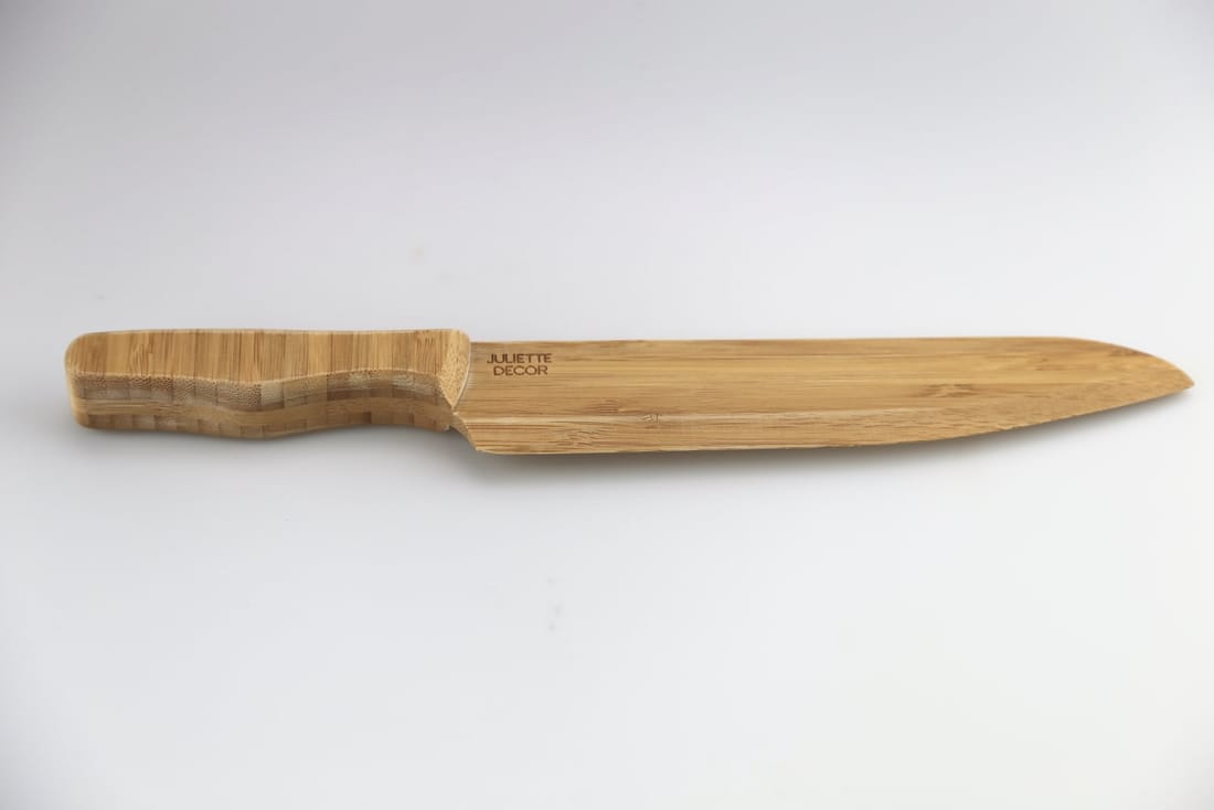 Set of 2 bamboo knives for pizza and cakes, view 4