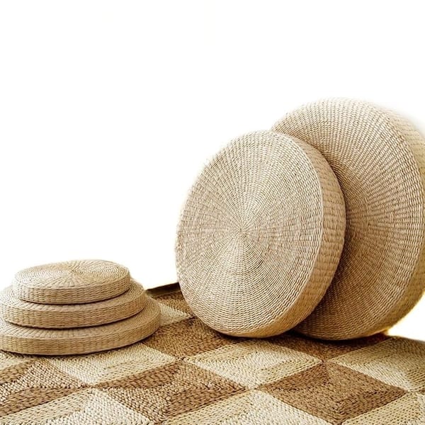 UBUD tatami-style plant fibre pouffe