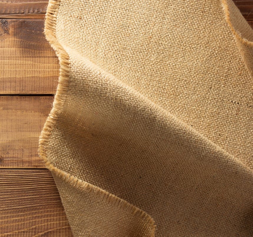 Jute hessian on wooden boards