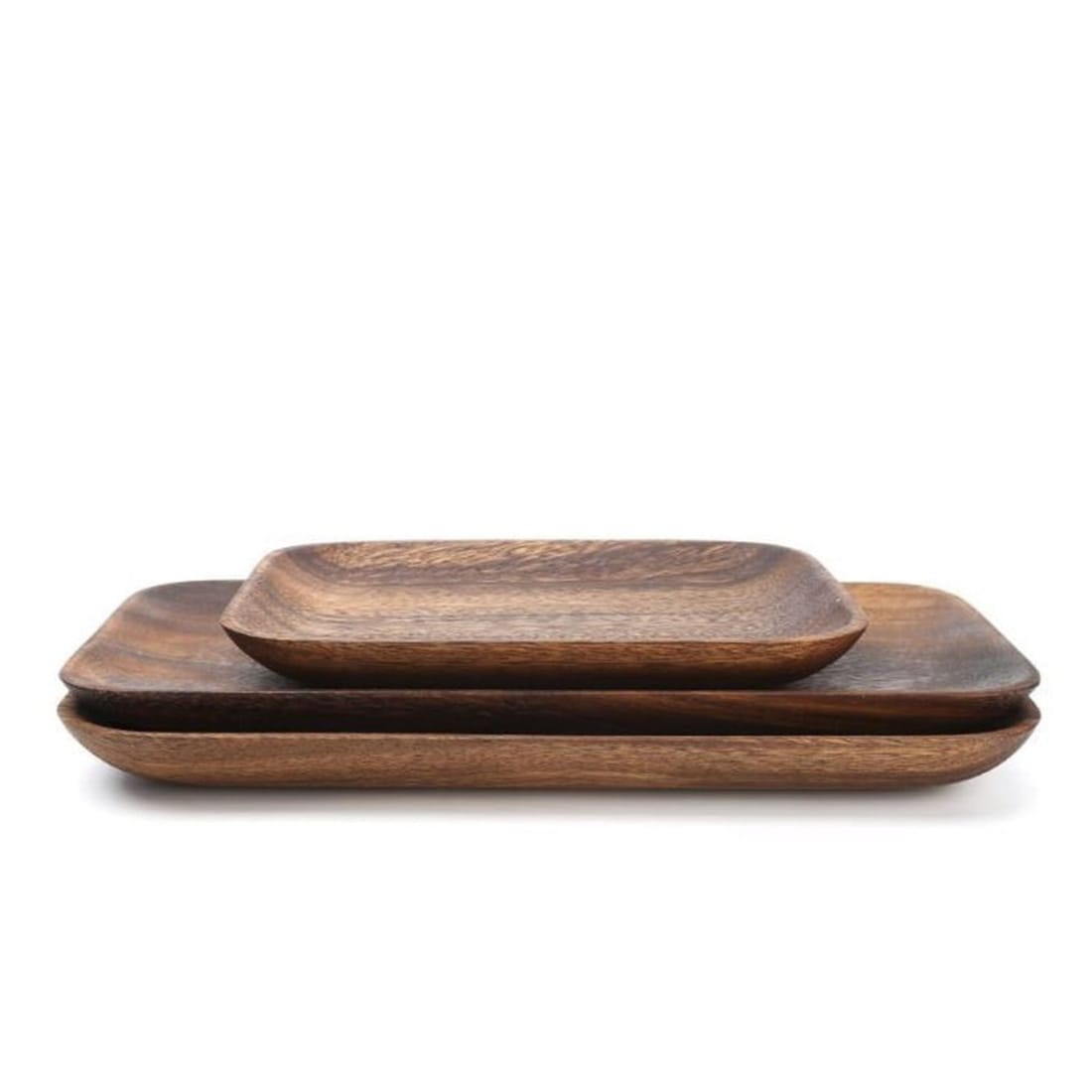 KAISEKI acacia wood plates, view 2