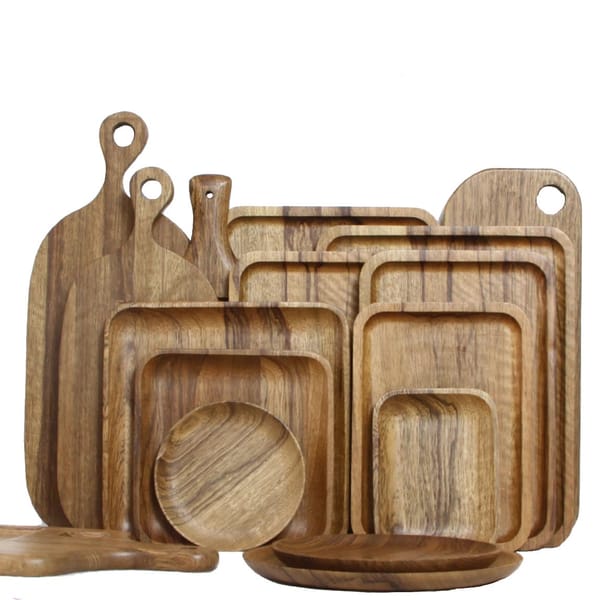 Tablas y platos de madera de zebrano SERENGUETI
